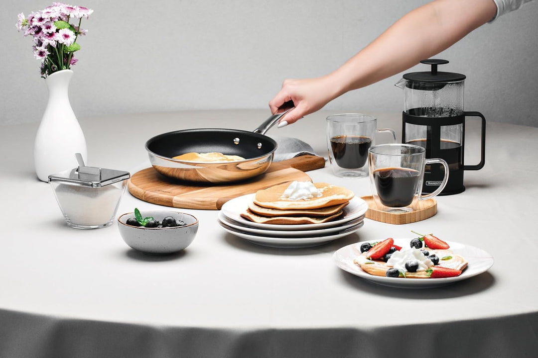 Tramontina Antihaft Bratpfanne GRANO, 18/10-Stahl, Antihaftbeschichtung, 1,2 Liter, 20 cm Mit Antiha