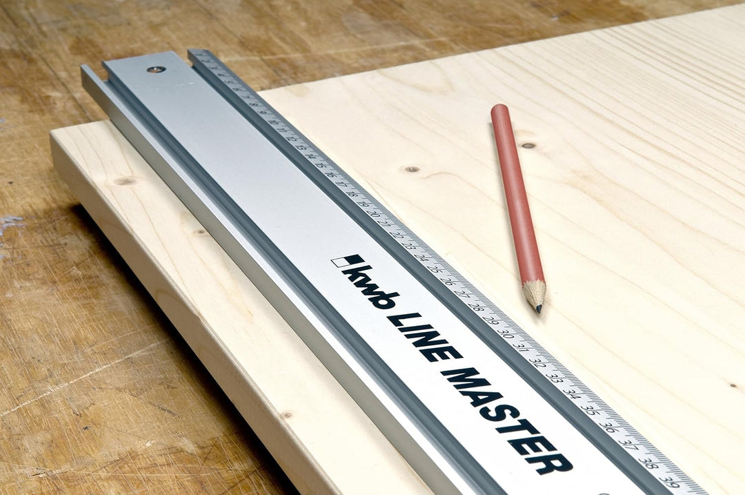 kwb LINE MASTER Präzisionslineal – Aluminium, 800-mm Universal-Führungsschiene für Kreissäge, Stichs