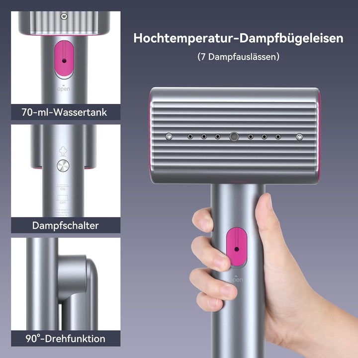Kebnor Dampfglätter, 220-240V, 1200W Steamer, Tragbarer & Handlicher Reisedampfglätter, 70ml Tank, 1