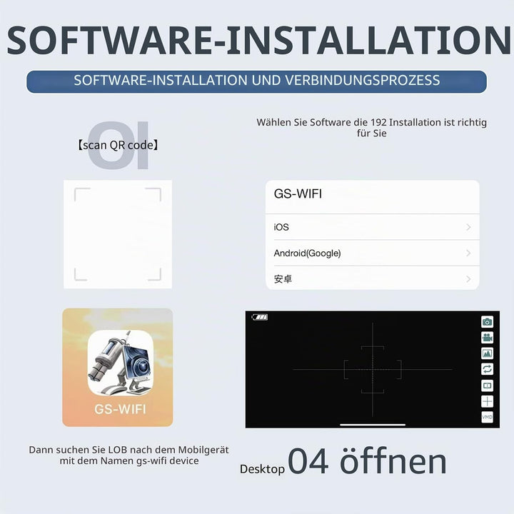 WiFi-Digitalteleskop, 1920 X 1080 HD-Monokularkameramonitor mit Stativ, Mobile Erkennung und Steueru