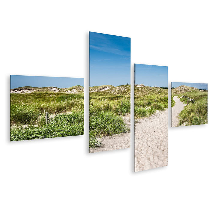 islandburner Bild auf Leinwand Schöne Dünenlandschaft Leuchtturm Auf Der Insel Amrum Nordsee Bilder