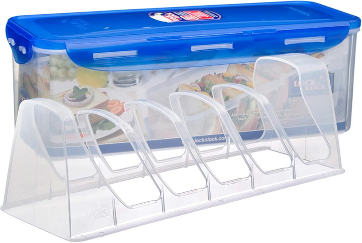 Lock & Lock HPL849T Klassische Brotbox, rechteckig, mit Sandwichhalter, 5,0 l