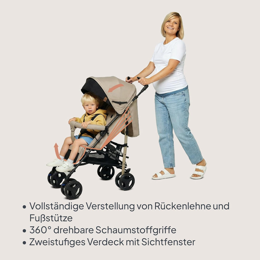 Lionelo Irma Buggy Kinderwagen ab 6 Monate, leicht 7 kg, Liegeposition, faltbar mit Einhand-Faltsyst
