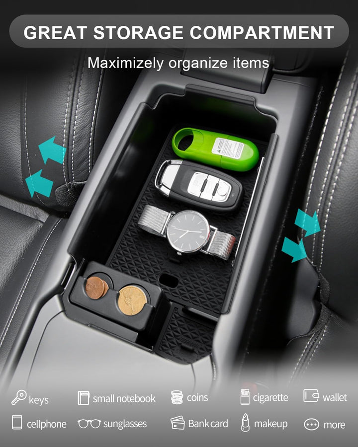 CDEFG Kompatibel mit Volvo XC40 C40 2018-2024 2025 Mittelkonsole Aufbewahrungsbox Armlehne Handschuh