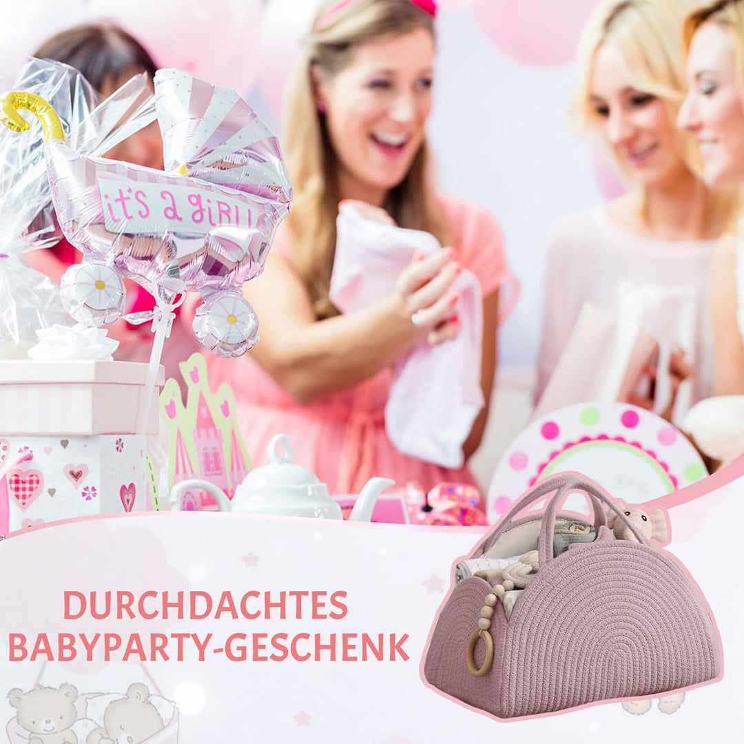 Wickeltasche Organizer, Baby Windel Caddy Korb, Tragbarer Aufbewahrungskorb für den Wickeltisch, Wic