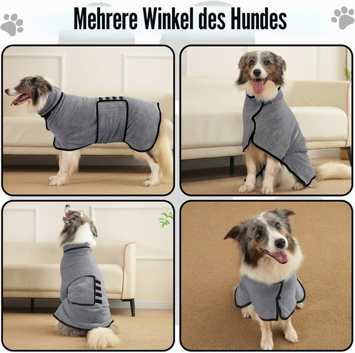 Hundebademantel Ultra Saugfähig Mikrofaser Hunde Trockenmantel für Schnelles Trocknen, Weiches Doppe