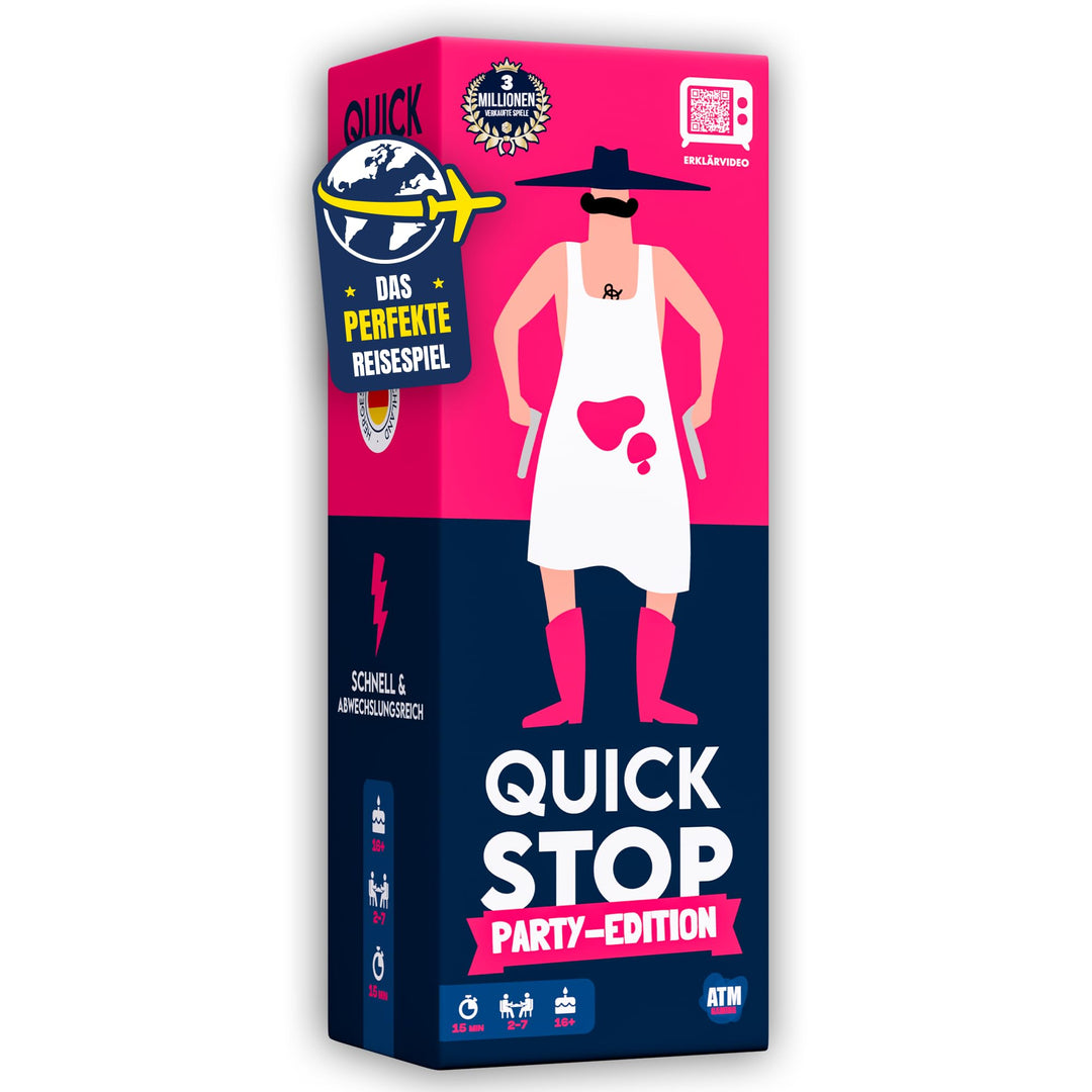 ATM Gaming Quickstop - Das Buchstaben-Duell - Party-Edition - Kartenspiel für Jugendliche und Erwach
