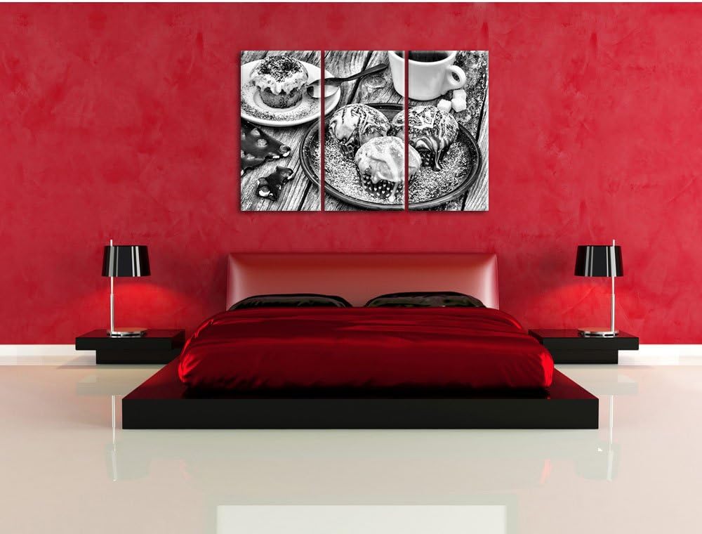 Pixxprint Köstliche Cupcakes als Leinwandbild/Grösse: 3 Teilig (120x80) cm/Wandbild/Kunstdruck/ferti