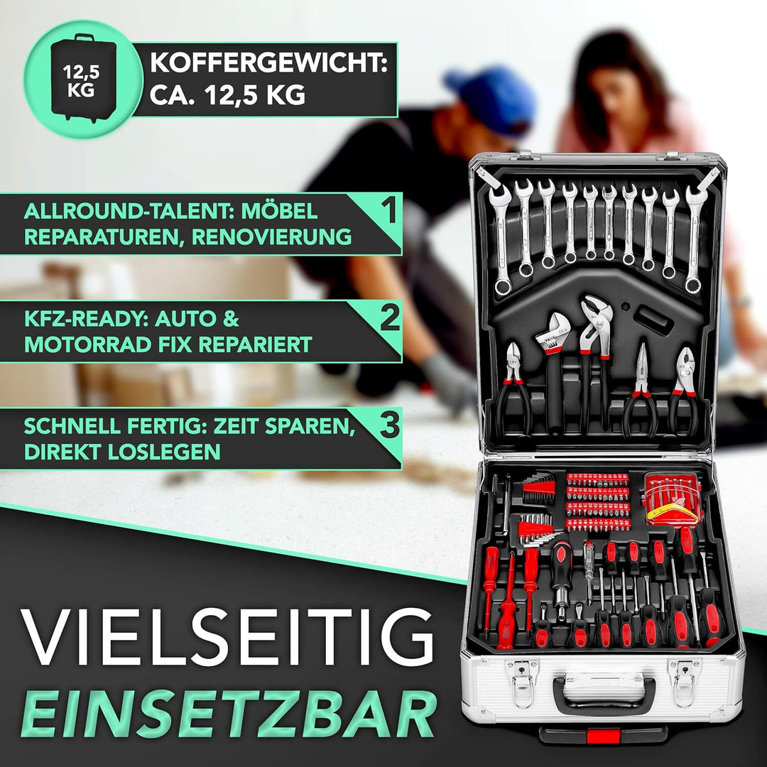 TRESKO® Werkzeugkoffer 949 teilig | Werkzeugkasten | Werkzeugkiste | Werkzeugtasche | Werkzeug Set |