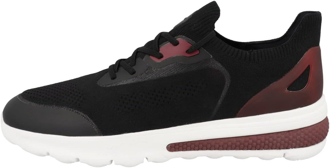 Geox Herren U Spherica Actif Sneaker 39 EU Black Red, 39 EU Black Red