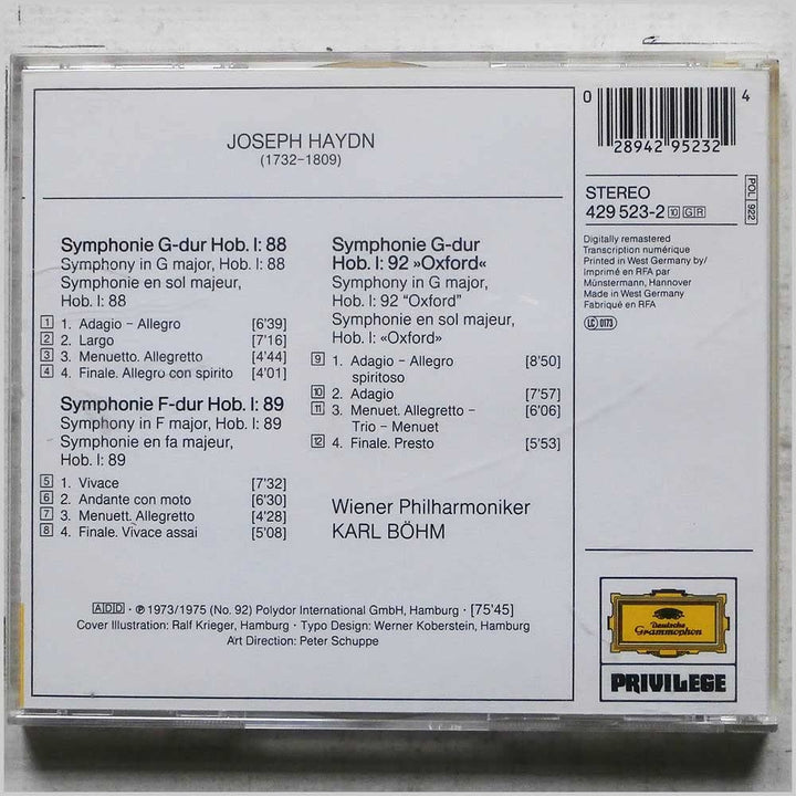 Sinfonien 88,89,92, Audio-CD