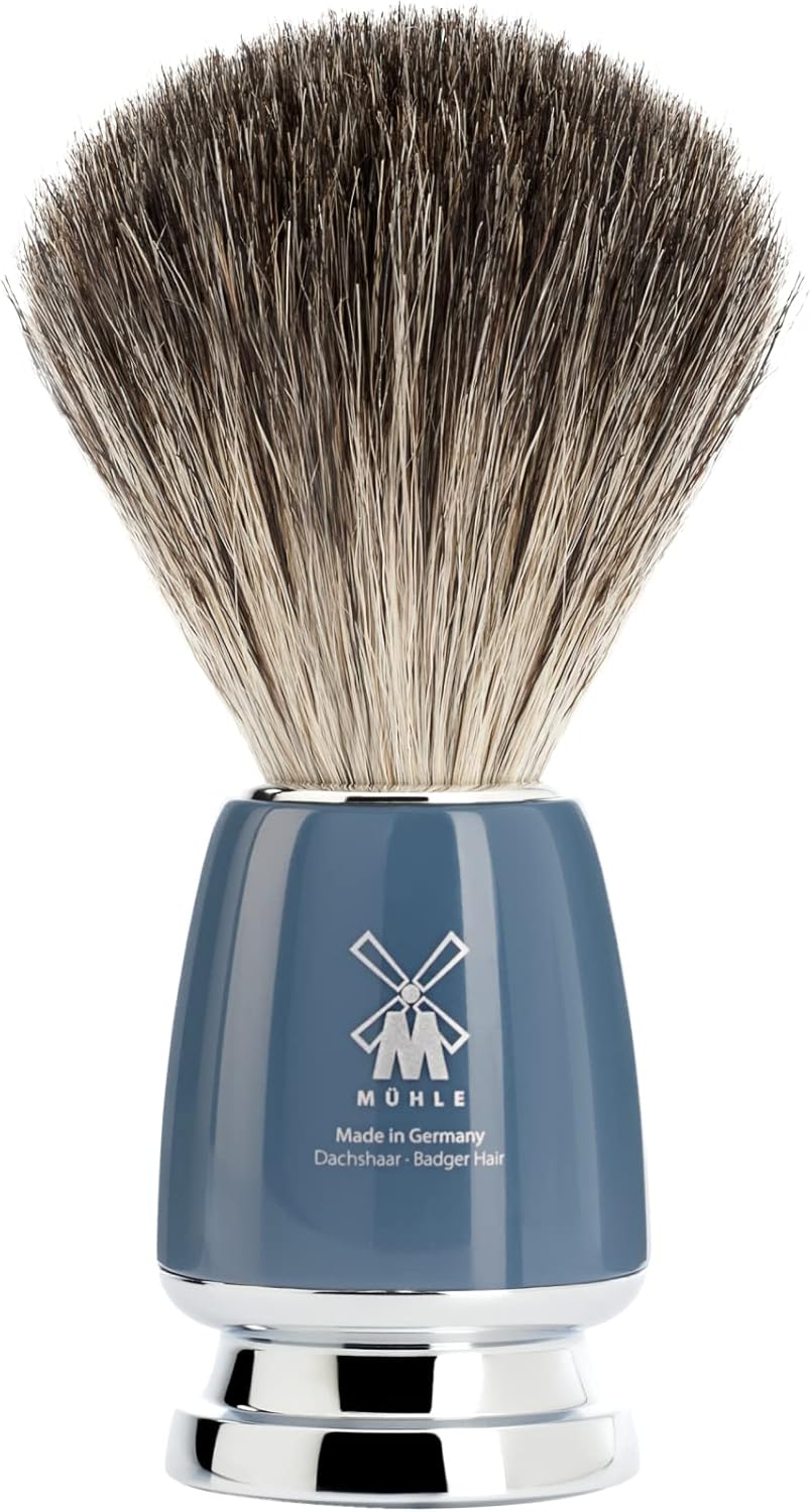 MÜHLE Rasierset mit Schale - Rytmo Serie - Reines Dachshaar - kompatibel mit Gillette-Klingen - Edel