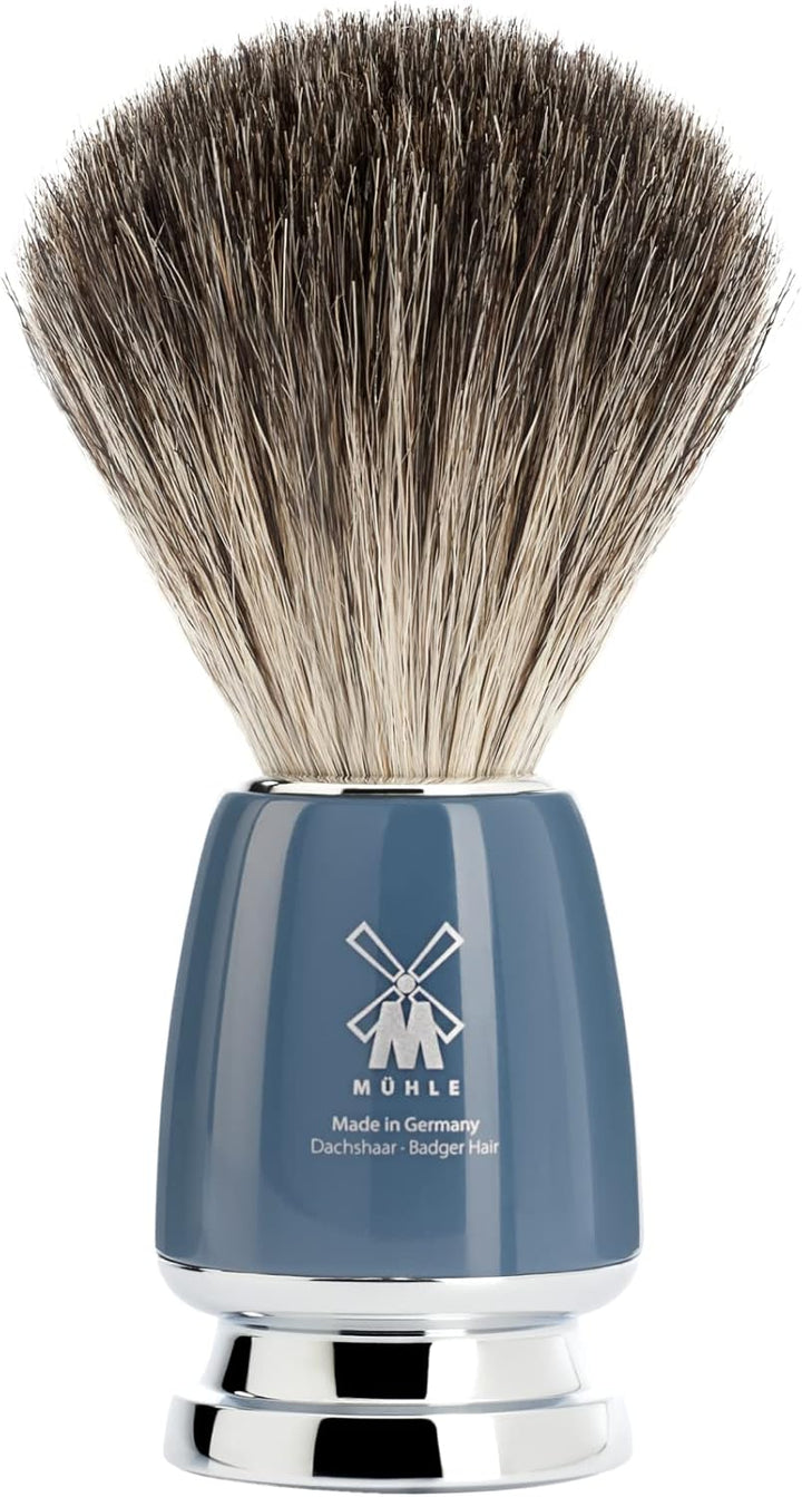 MÜHLE Rasierset mit Schale - Rytmo Serie - Reines Dachshaar - kompatibel mit Gillette-Klingen - Edel