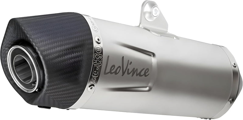 Endschalldämpfer LeoVince SLIP-ON SBK LV ONE EVO, Edelstahl, Carbon Kappe, mit Katalysator, mit Zula