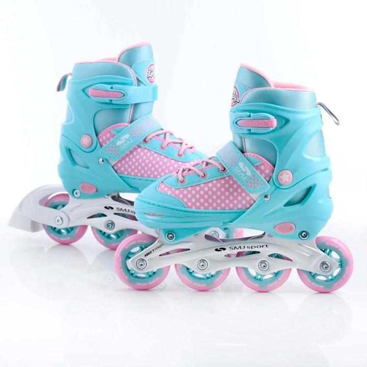 SMJ Lily Kinder Mädchen Set 2in1 Inliner/Schlittschuhe VERSTELLBAR | ABEC-7 Rollschuhe | Inlineskate