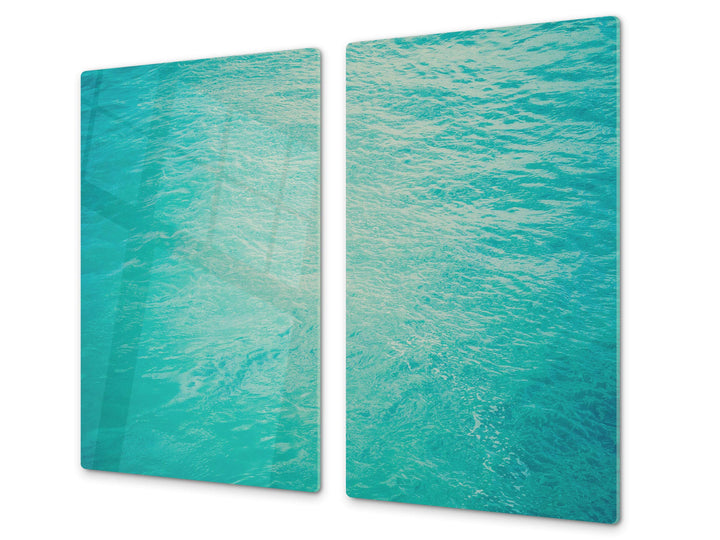 Küchenbrett aus Hartglas und Induktionskochplattenabdeckung – Schneideplatten SINGLE mit 60 x 52 cm