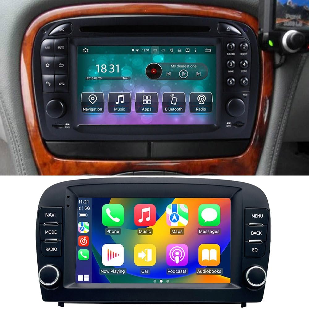 Android Autoradio 7 Zoll Bildschirm + Einparkhilfe Nachtsicht HD Rückfahrkamera Ersatz für Mercedes-