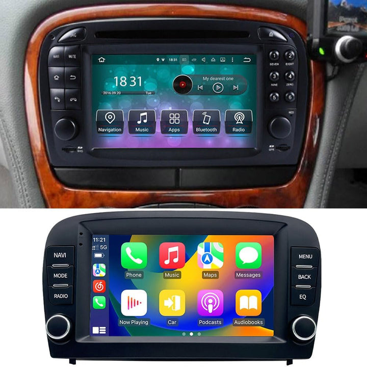 Android Autoradio 7 Zoll Bildschirm + Einparkhilfe Nachtsicht HD Rückfahrkamera Ersatz für Mercedes-