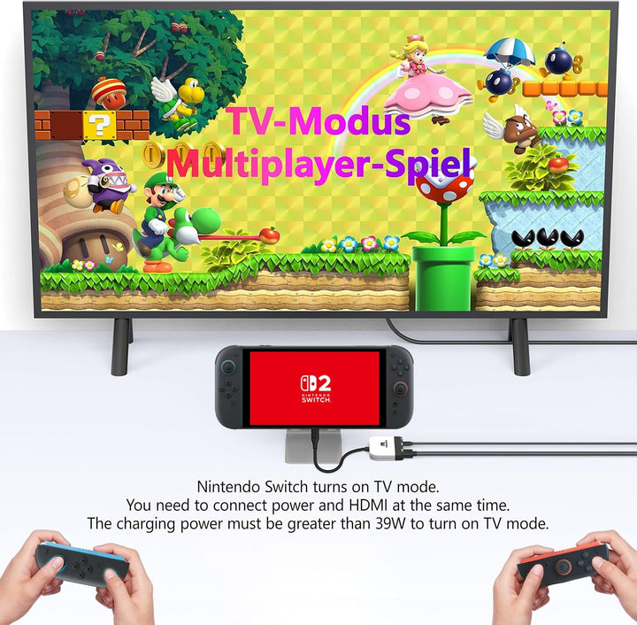 RREAKA Switch Dock Ersatz für Nintendo Switch 1 &amp; 2, 4K@60Hz HDMI TV Adapter, Tragbare Reisedockings