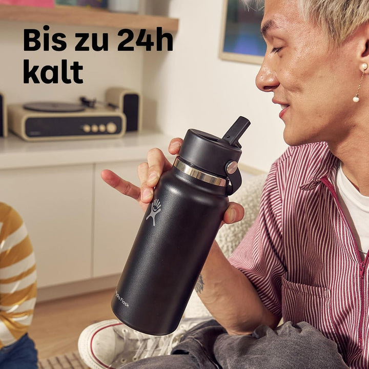Hydro Flask – Wide Flex Straw Cap 946 ml (32 oz) Bottle, Popstar Pink | Edelstahl, auslaufsicherer S