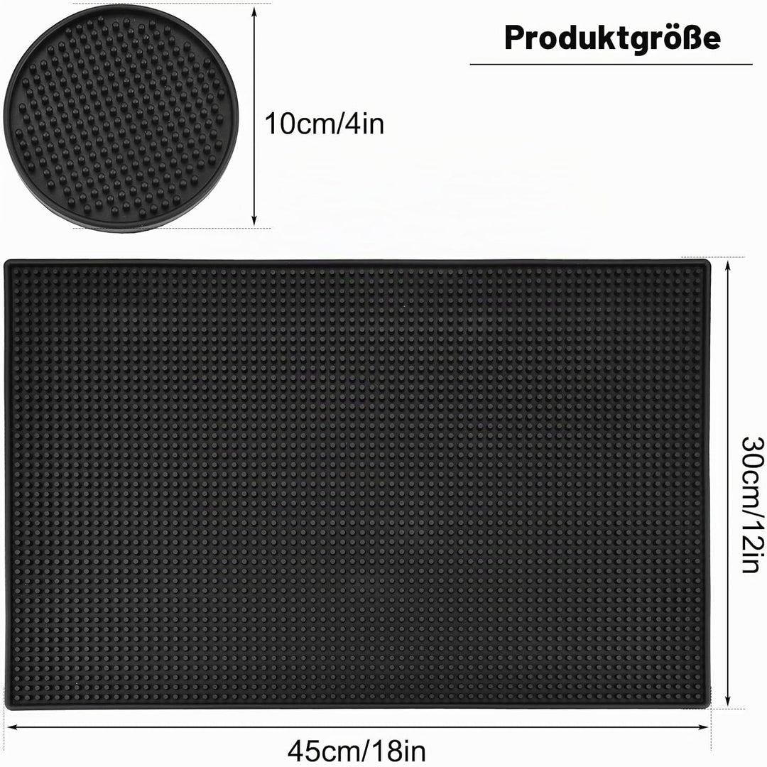 Homtone Bar Pub Service Matten 6 Stück, 45 x 30 cm 2 Stück, rutschfeste Gummi-Auslaufmatte, Glas-Tro