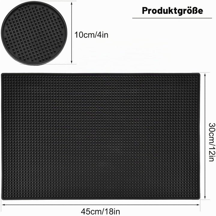 Homtone Bar Pub Service Matten 6 Stück, 45 x 30 cm 2 Stück, rutschfeste Gummi-Auslaufmatte, Glas-Tro