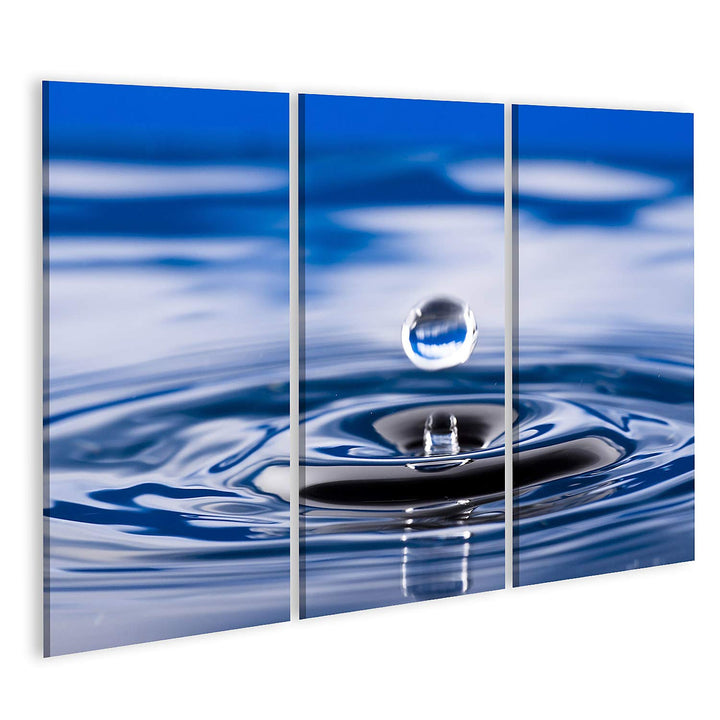 islandburner Bild auf Leinwand Wassertropfen Bilder Wandbilder Poster Leinwand 130x80cm - 3 Teile, L