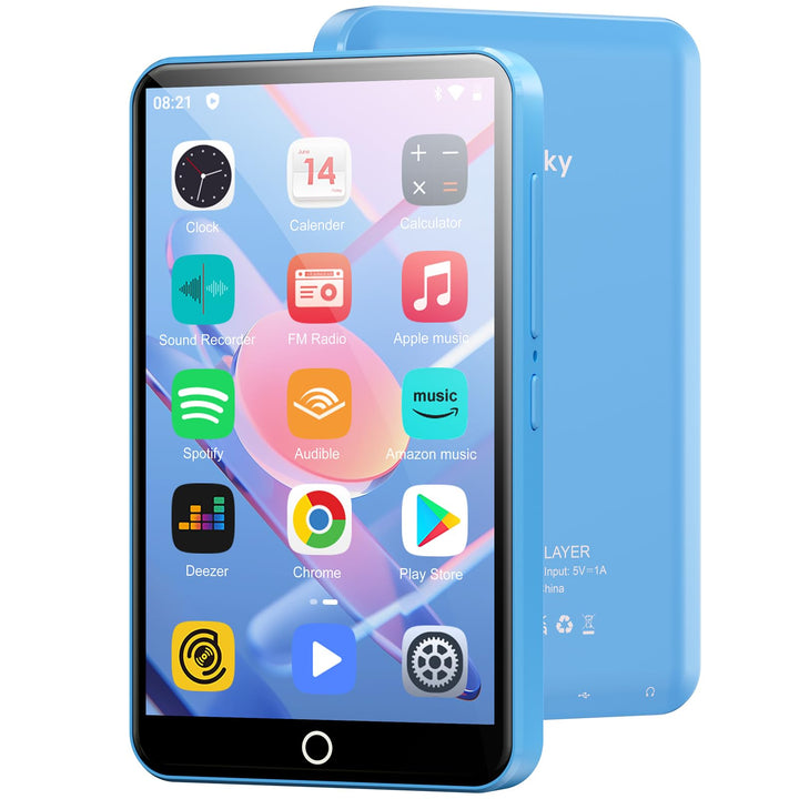 MP3 Player mit Bluetooth und WiFi, Oilsky 80GB 4 Zoll 1080P Touchscreen MP4 Player, Android 9.0, Tra