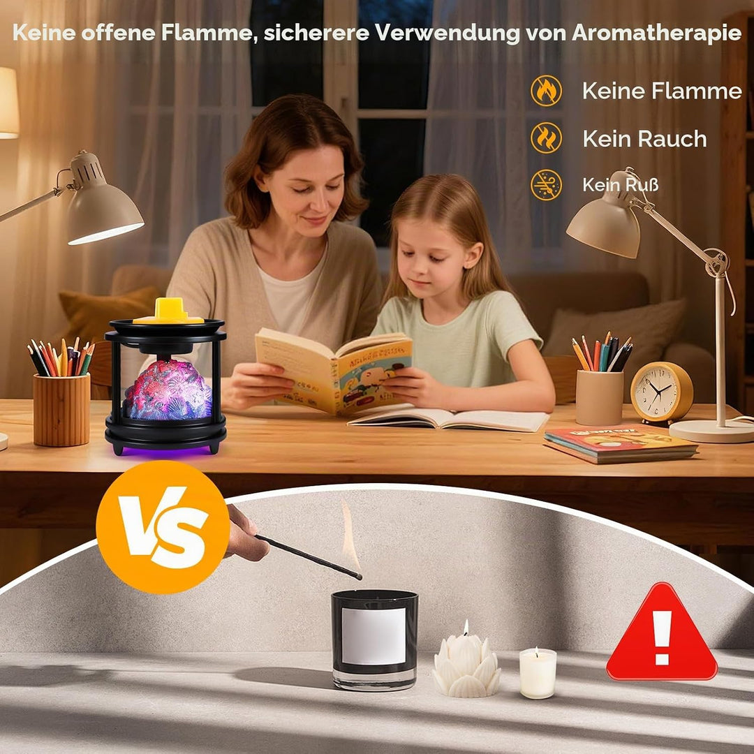 Duftlampe Elektrisch,Koralle Elektrische Duftlampe für Wachs mit RGB Licht, 3 in 1 Elektrische Wachs