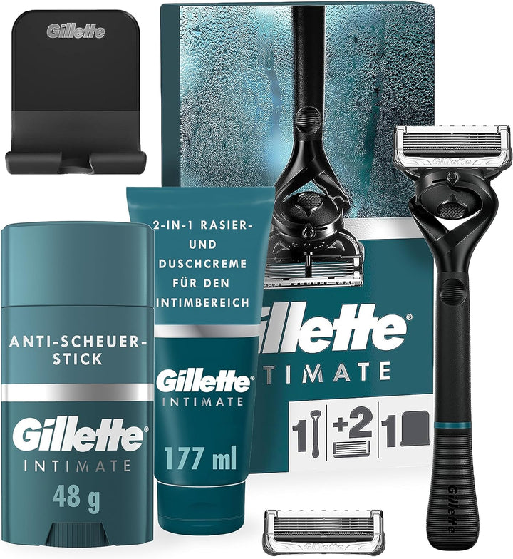 Gillette Intimate Intimpflege Rasierset für Männer (177 ml), Rasier- und Duschcreme für den Intimber
