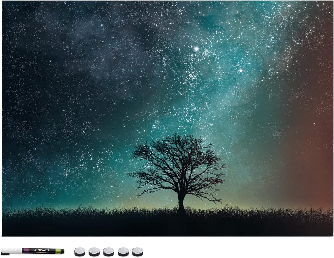 Navaris Magnettafel Memoboard zum Beschriften - 70 x 50cm Notiztafel magnetisch div. Designs - Tafel