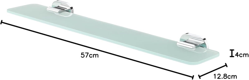 Tiger Lucca Ablage aus gefrostetem Glas, Wandhalterung chrom, Ablage