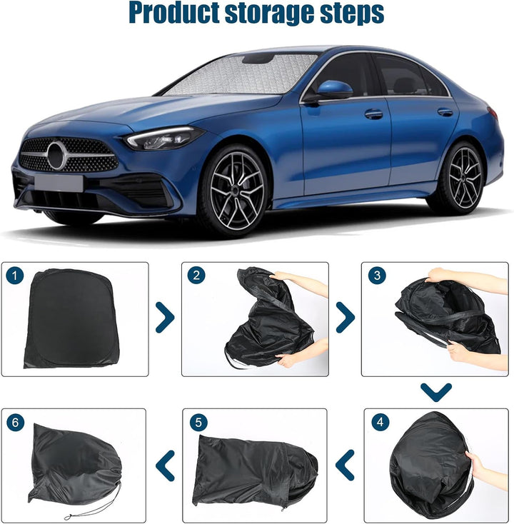 Sonnenschutz Auto Frontscheibe Kompatibel mit Mercedes-Benz C-Class W205/W206 2015-2024, Windschutzs