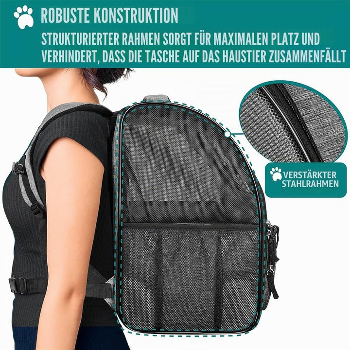 PetAmi Hunderucksack für kleine und grosse Katzen, Haustiere, Welpen, belüfteter Haustier-Wanderruck