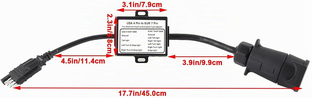 anhängerstecker konverter Trailer Plug Kabel, european Trailer Connector Light Converter US 4 Pin au