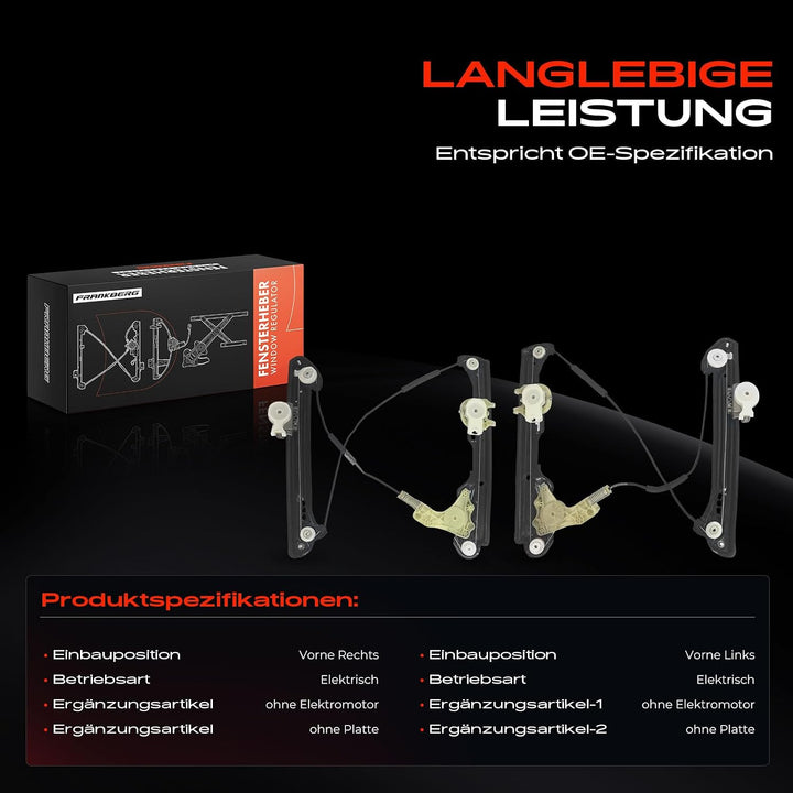 Frankberg 2x Fensterheber Elektrisch Ohne Motor Vorne Links Rechts Kompatibel mit 911 992 3.8L 2020-