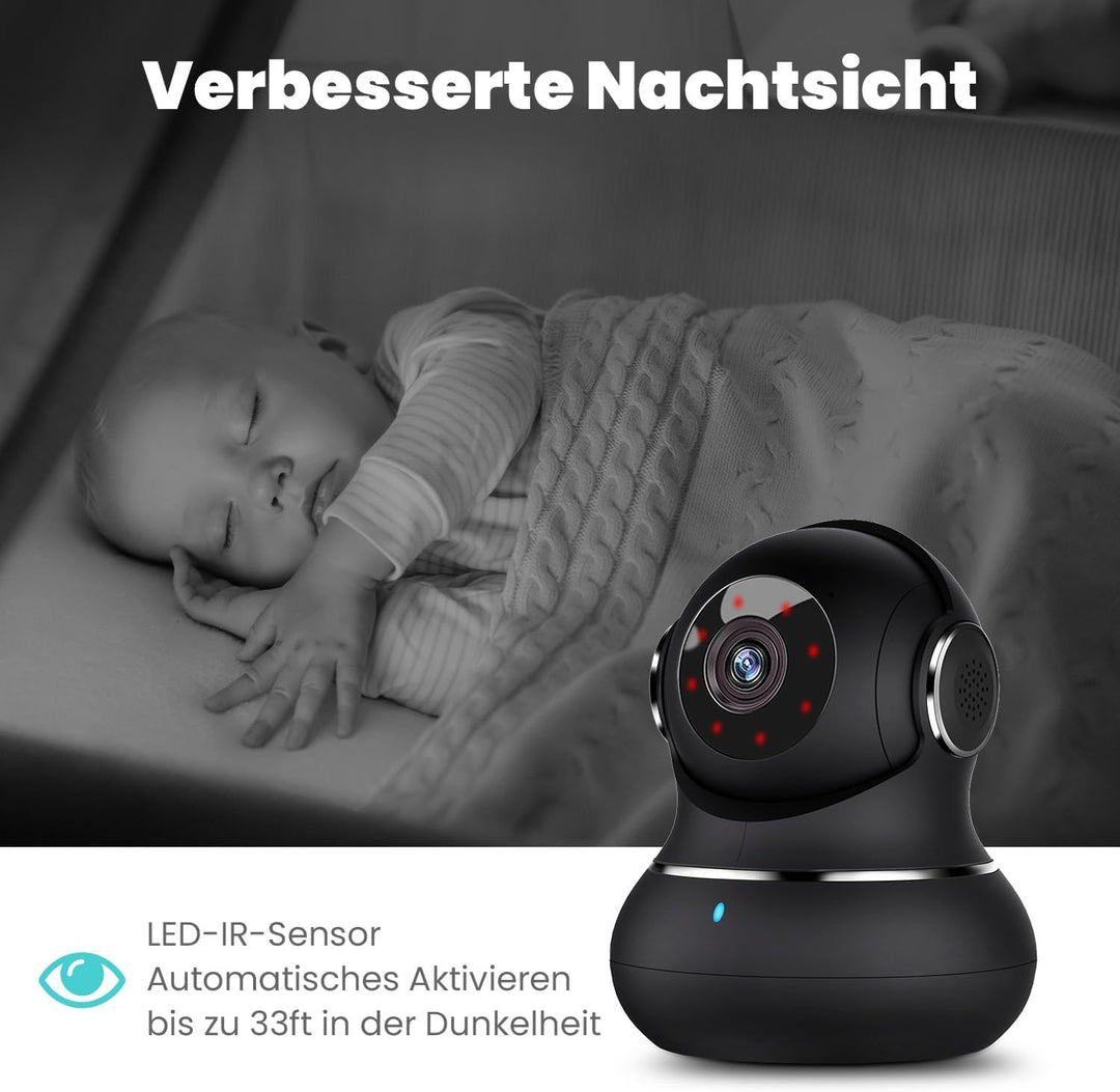 litokam 5MP Überwachungskamera, Babyphone mit Kamera Unterstützt 5G/2.4GHz, 360 Grad WLAN Kamera Übe
