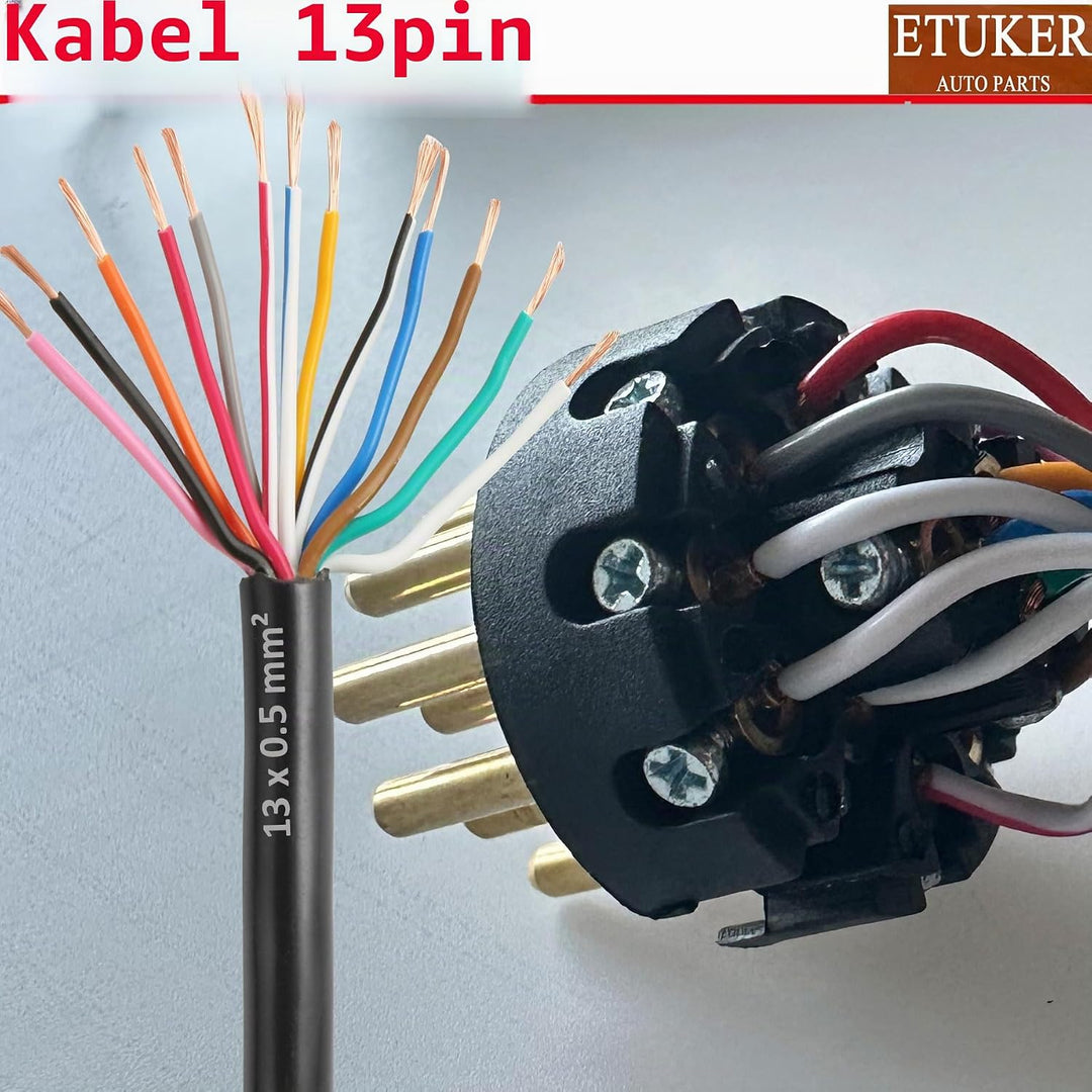 Anhänger Adapter Spiralkabel 7 Polig Max.2M,13 auf 13 Anhänger Verlängerung Kabelverbinder fur LKW R
