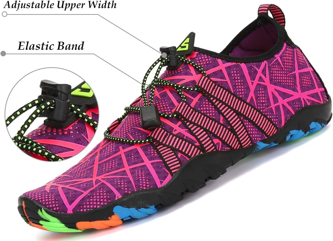 SAGUARO Badeschuhe für Herren Damen - 7/9 Drainagelöcher Schnelltrocknende rutschfest, Gr 35-48 38 E