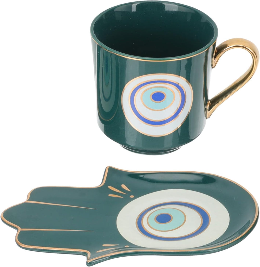 BESTonZON 1 Satz Hamsa Hand Böser Blick Glühwein Tasse Esspresso Tasse Getränke Tasse Glückliche Kaf