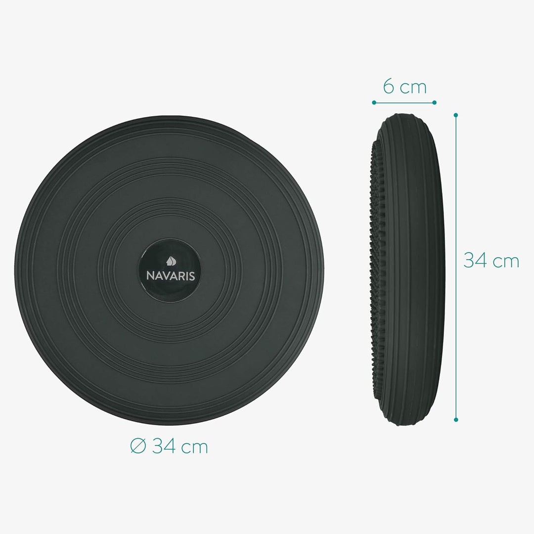 Navaris Balancekissen Ballsitzkissen mit Luftpumpe - Balance Unterlage Kissen Sitzkissen Rücken Trai
