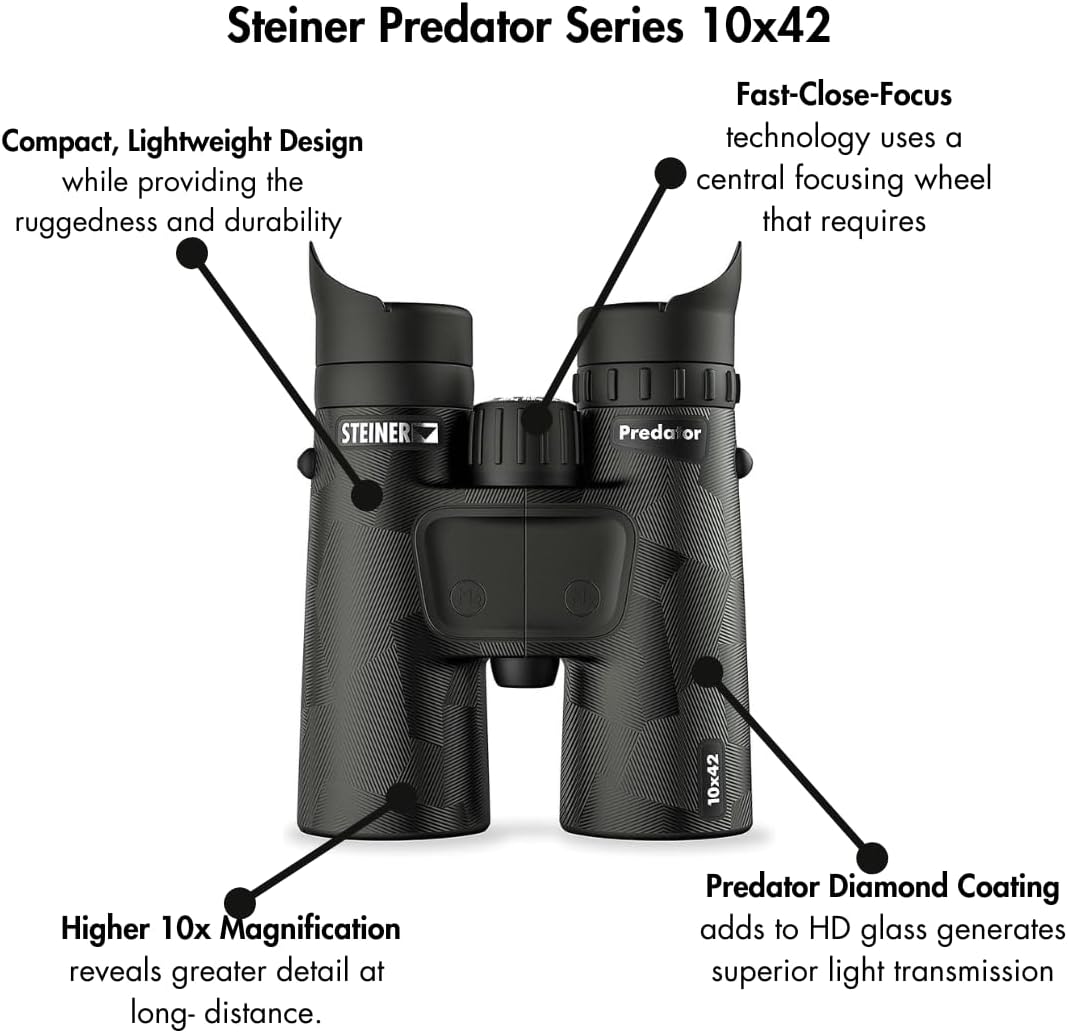 Steiner Predator Series Jagd-Fernglas, 10 x 42 10x42 neues Modell, 10x42 neues Modell