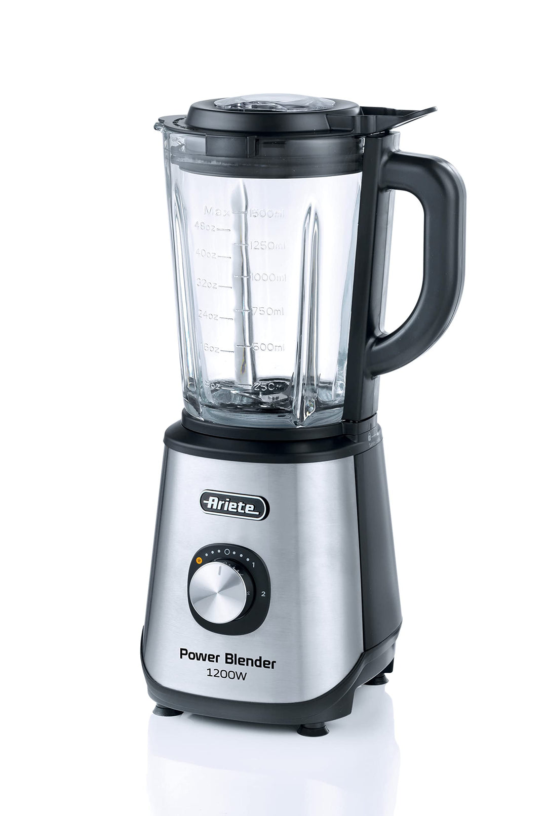 Ariete Power Blender 579, Mixer, 4 Edelstahlklingen, 2 Geschwindigkeiten + Pulse-Funktion, Rutschfes