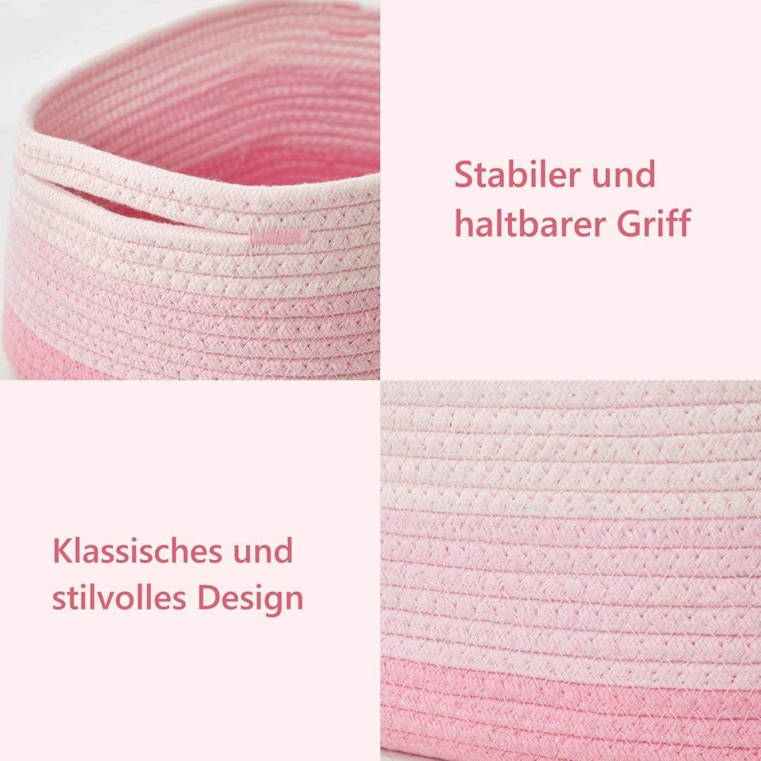 Sagittar Aufbewahrungskorb Geflochten Baumwollseil, 5er Set Stapelbare Speicher körbe aufbewahrung f