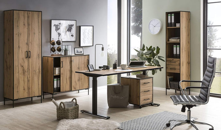 Möbelpartner Montana 146466 Rollcontainer, Eiche Landhaus Dekor, 40,1 x 50 x 57 cm, Eiche Landhaus D