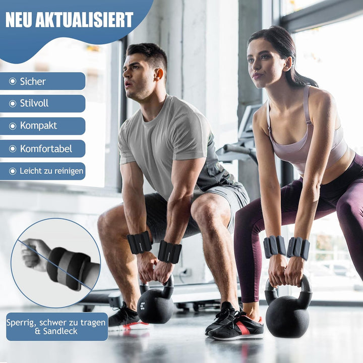 BECOJADDE Gewichtsmanschetten fuss 0.45 KG / 0.9 KG Je Gewichte für Beine und Arme Set 2 Ankle Weigh