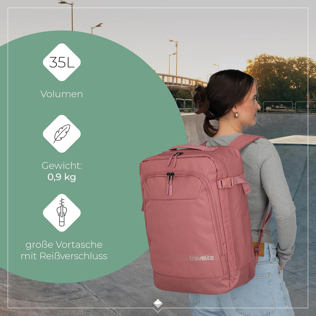 travelite Handgepäck Rucksack/Tasche erfüllt IATA Bordgepäck Mass, Gepäck Serie Kick Off: Praktische