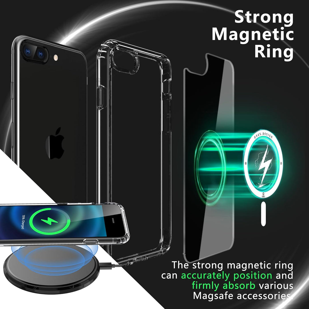 ONES für iPhone 8 Plus / 7 Plus Hülle, Kompatibel mit MagSafe, Militärnorm Schutz Magnetisches Handy