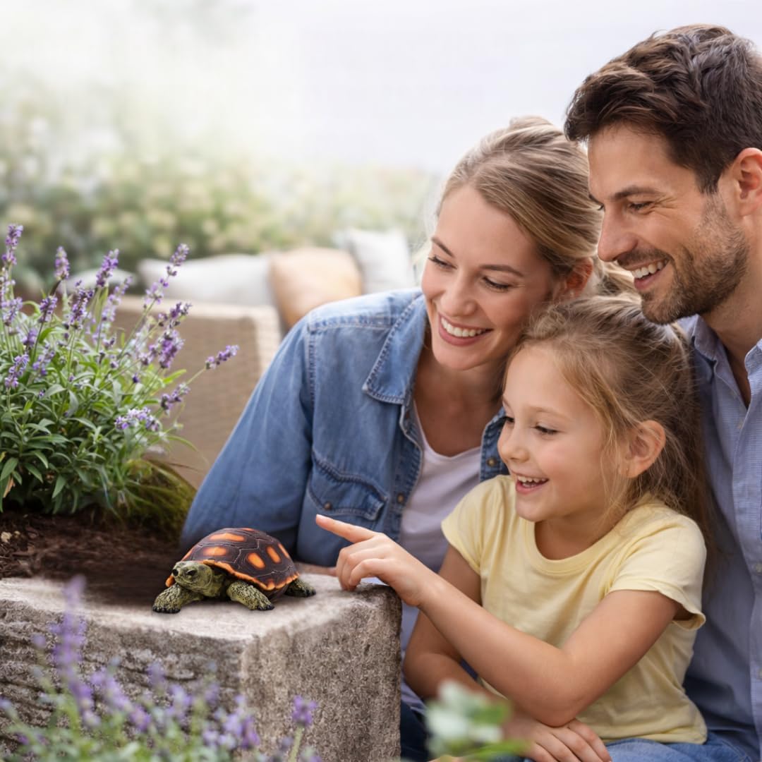 Gartenfigur Schildkröte Klein – Gartendeko aus Polyresin für Garten, Terasse und Balkon – frostbestä