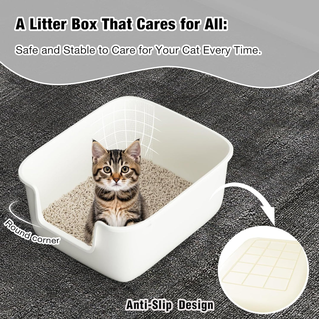 Suhaco Katzenklo Mit Hohem Rand Anti-Spritz Oben Einstieg 49 x 42 x 22 cm Leicht Zu Reinigen Katzent